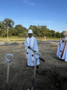 Father Louis at Groundbreaking